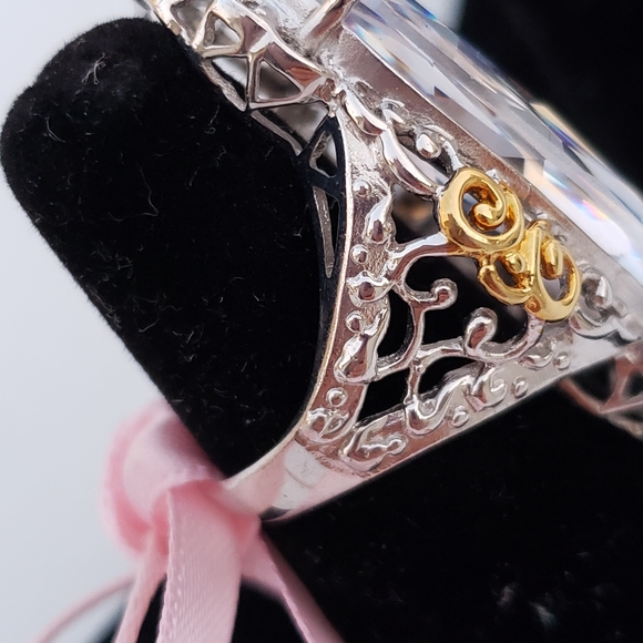 56 Carat Cubic Zirconia 925 Silver Cocktail Ring - Picture 2 of 6